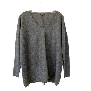 Eileen Fisher Gray V-Neck Alpaca Sweater